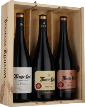 MONTE REAL WOODEN WINE BOX 3X75CL