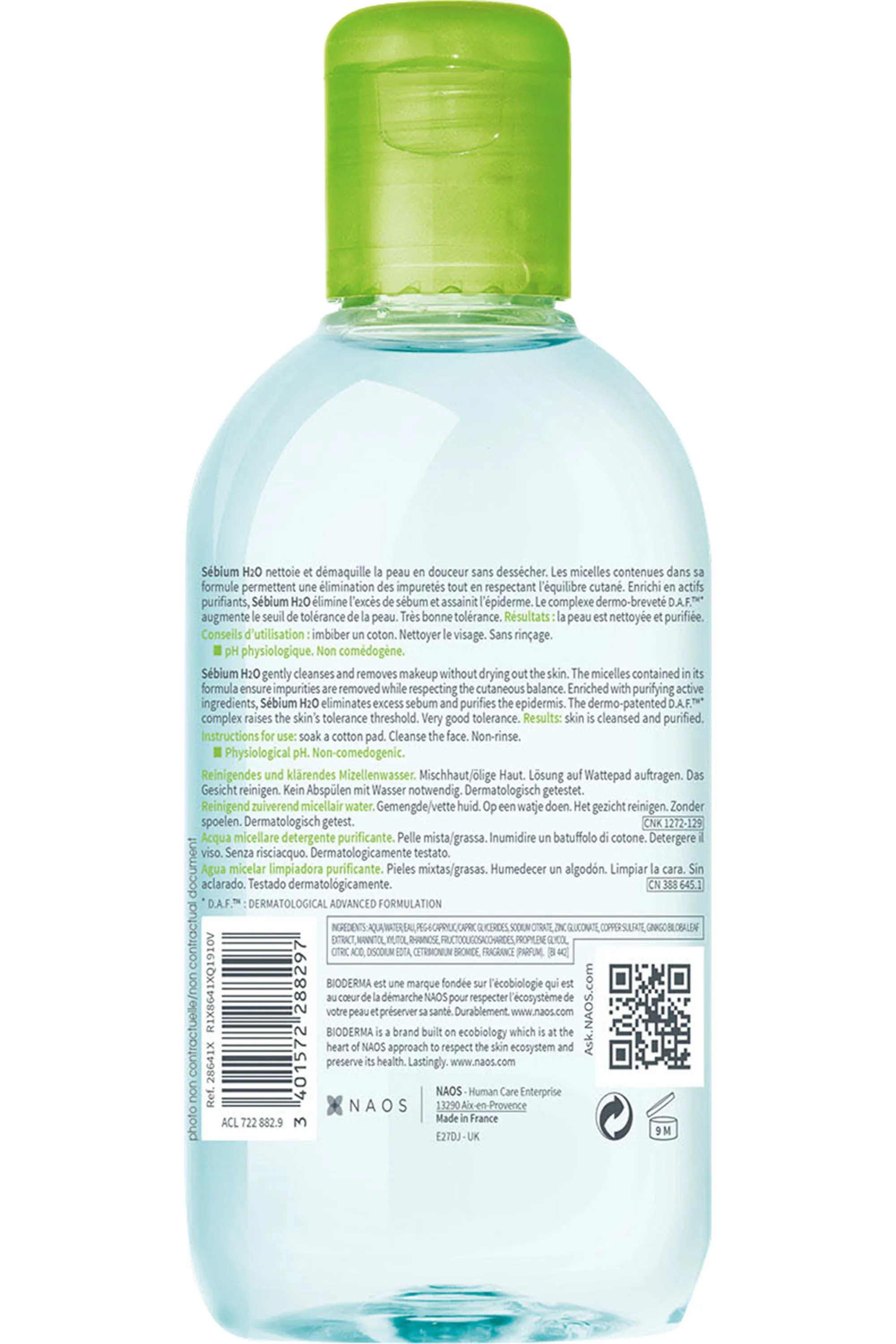 Bioderma Eau Micellaire nettoyante purifiante Sébium H20-100 ml
