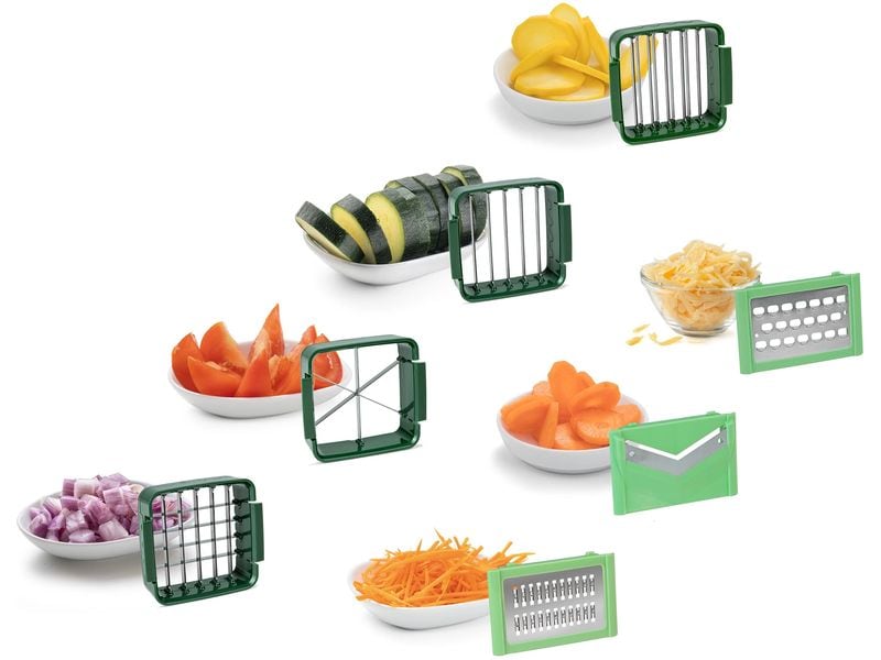 Genius Gemüseschneider Nicer Dicer Quick Professional Grün 12-teiliges Schneid-Set für schnelles und flexibles Kochen