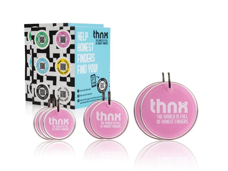 thnxtags Smart Travel Pack XXL Pink Smart Tag-Set mit kostenloser und benutzerfreundlicher App