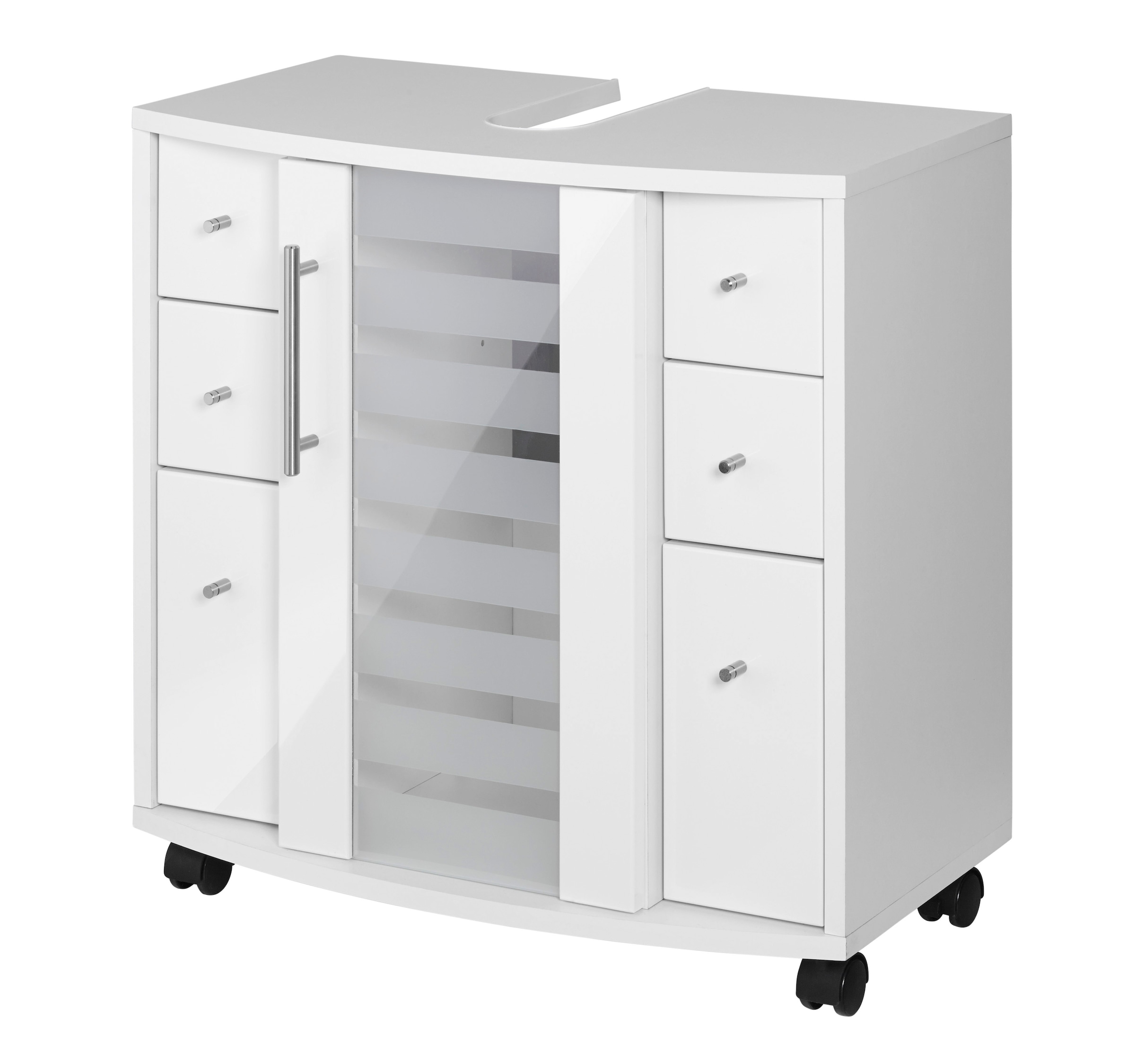 welltime Waschbeckenunterschrank »Jaca« Breite 60 cm, mit hochglänzenden Fronten