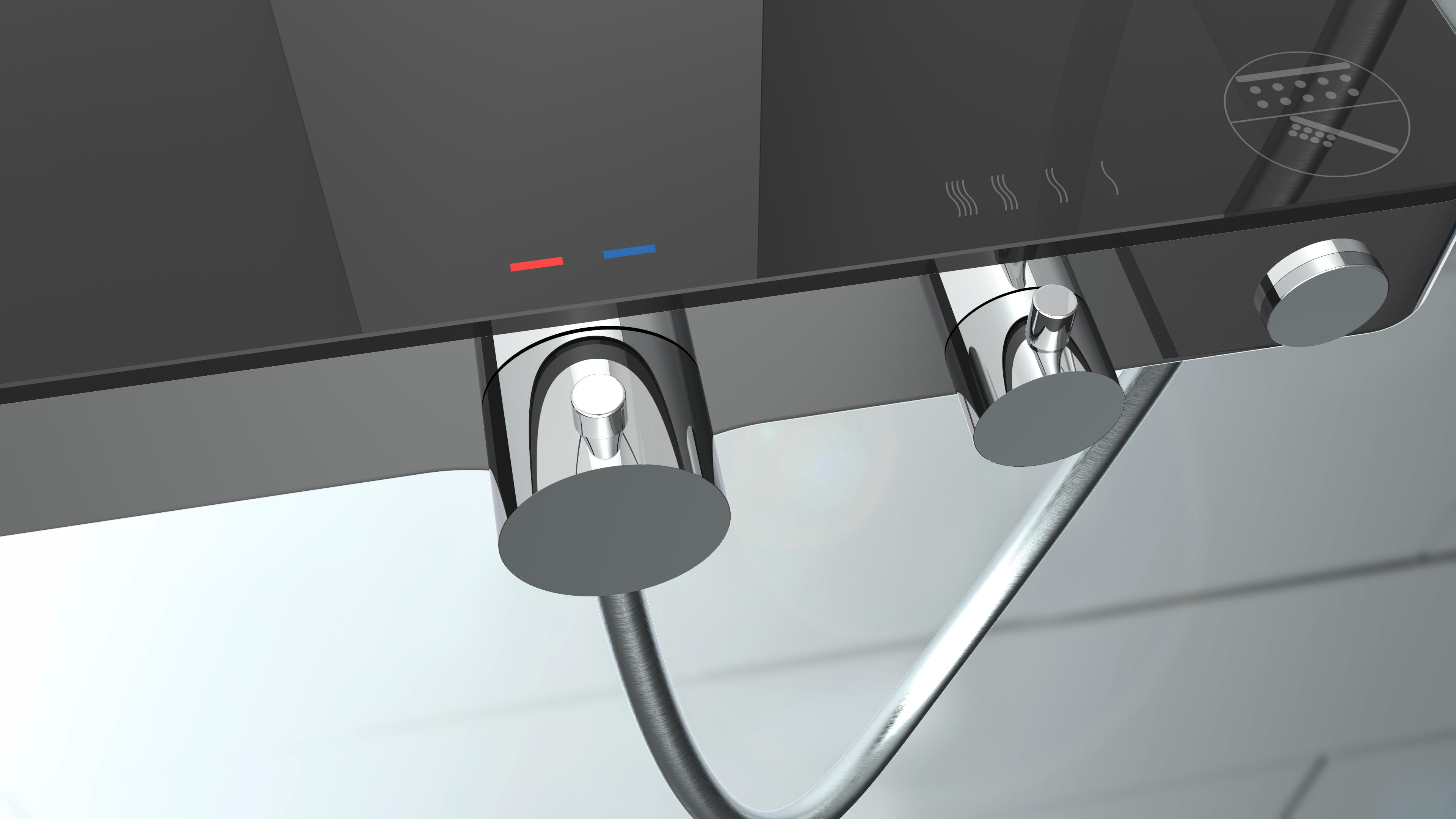 Schutte Ocean complete regendouche inclusief thermostaatkraan en planchet chroom/antraciet