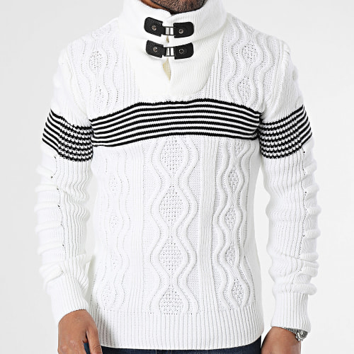 Pull Col Amplified Blanc