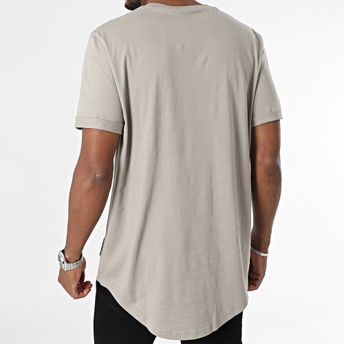 Tee Shirt Oversize Badge Round 3482 Taupe