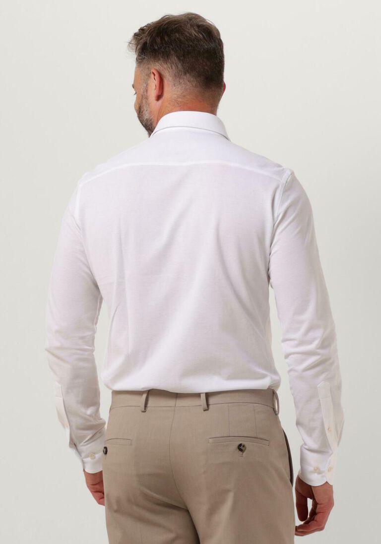 PROFUOMO witte profuomo klassiek overhemd knitted shirt