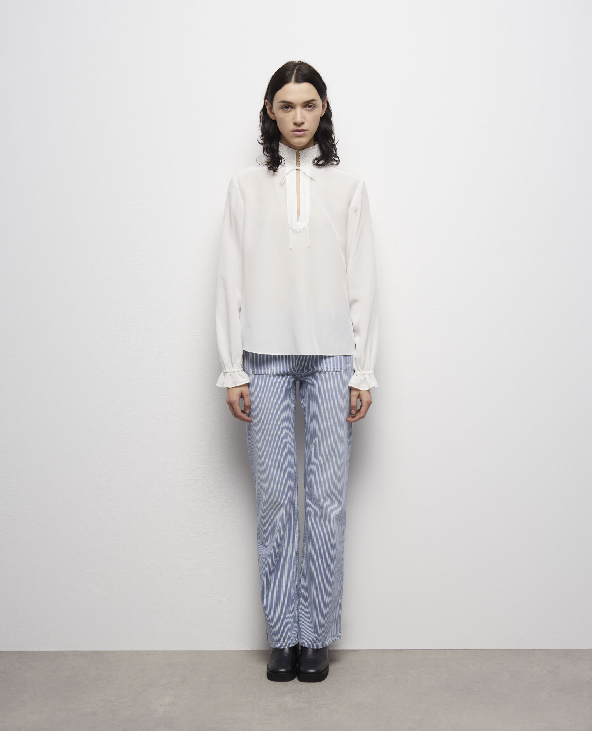 Blouse en soie écrue