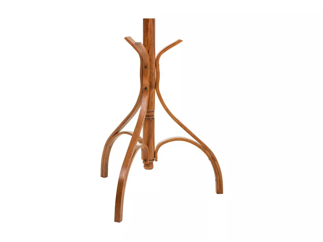 Portemanteau sur pied en bois laqué noisette 45x45x182h cm