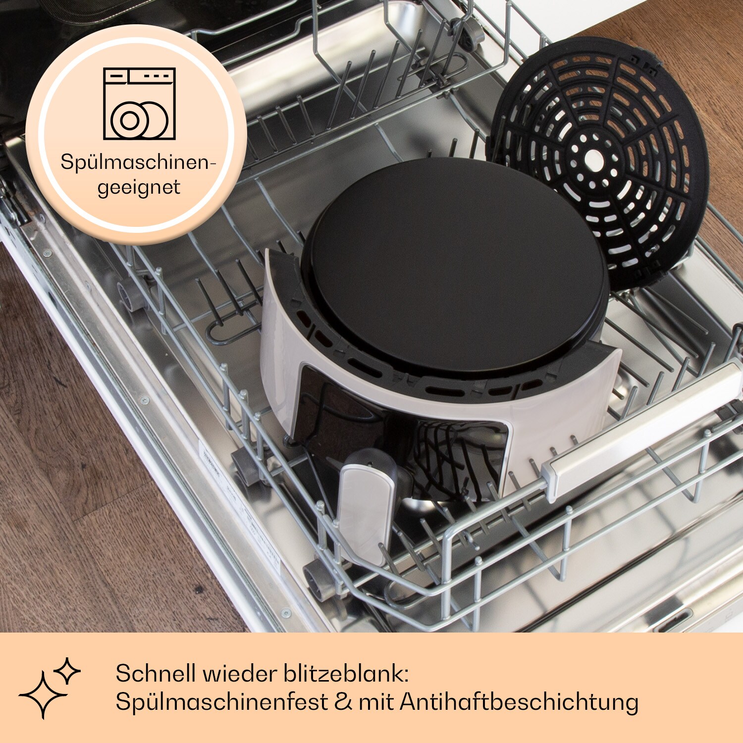 Crisp-Pro Heißluftfritteuse Air Fryer 1400W 3,5 Ltr 8 Programme Timer