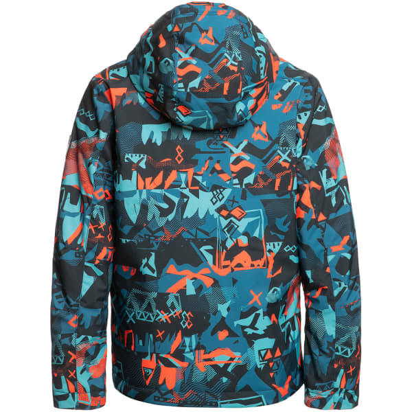 Veste de ski QUIKSILVER MISSION PRINTED YOUTH JK BUILDING MOUTAINS GRENADINE