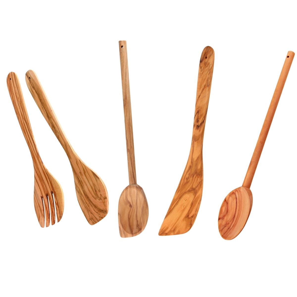 Ensemble de couverts à salade, cuillères et spatule Édition Bois d'oli