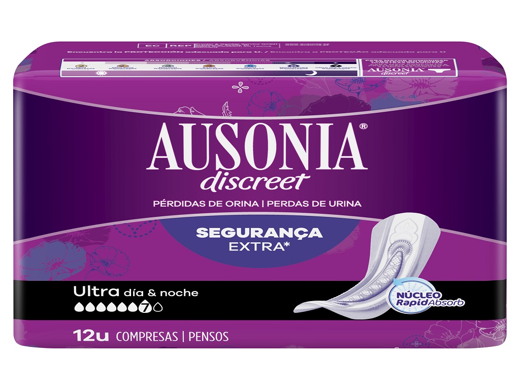 Pensos Incontinência Ultra Dia e Noite Ausonia Discreet 12 un