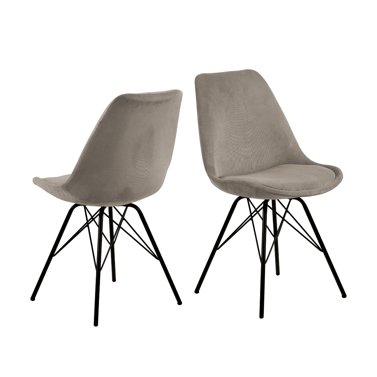 Eetkamerstoel Bradford beige fluweel - set van 2