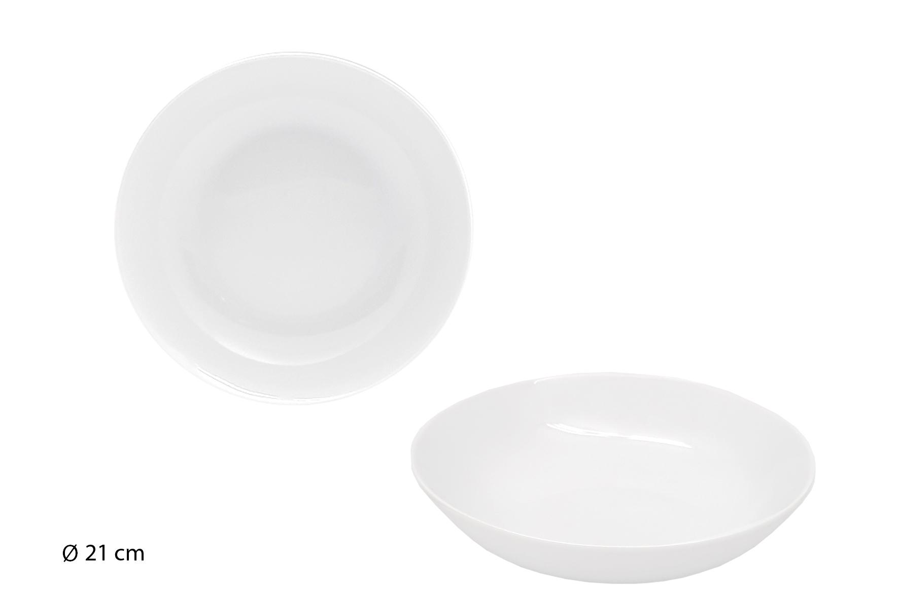 ASSIETTE CREUSE BLANCHE CALOTTE 20.5 CM PORCELAINE