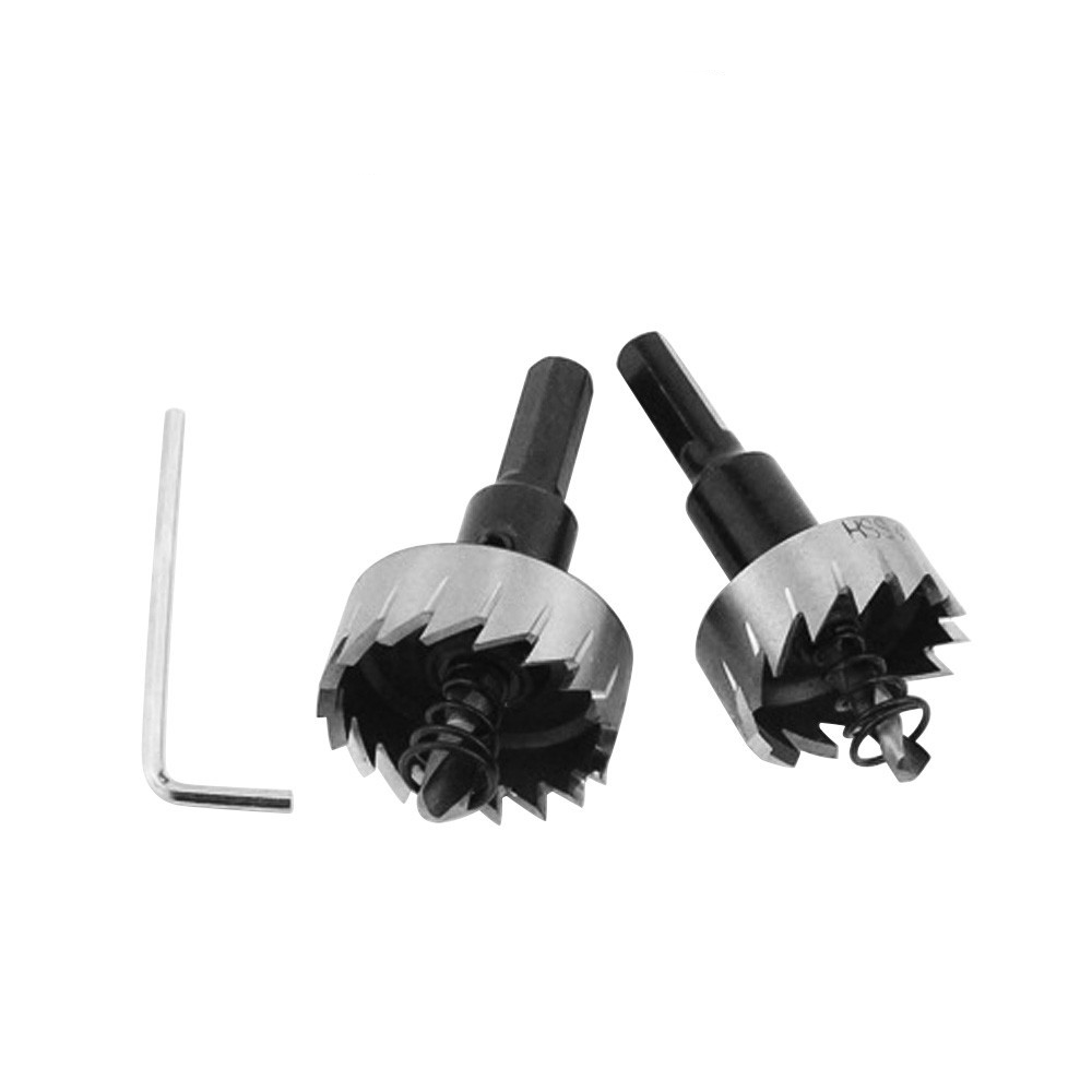 (6-tlg. Set) Lochsäge Bohraufsatz Werkzeug für Holz / Metall / Kunststoff / Aluminium / Kupfer / Edelstahl (16/18.5/20/25/30/35mm) - Schwarz