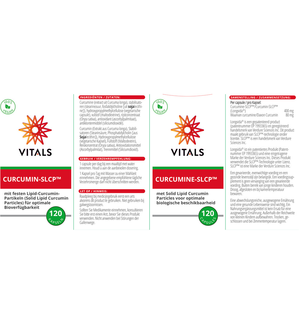 Vitals Curcumine SLCP (120 capsules)