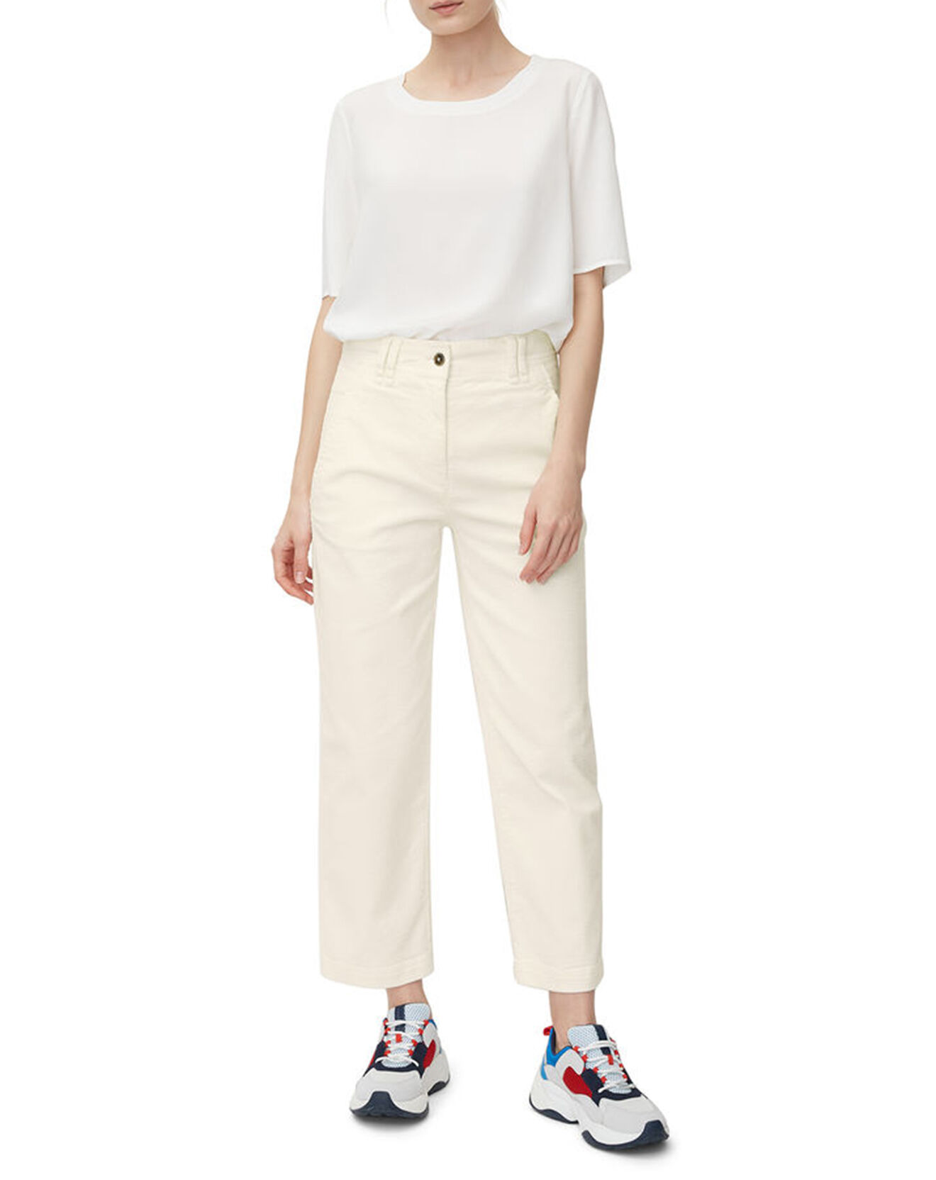 Marc O'Polo Pantalon en Velours côtelé Nerve blanc