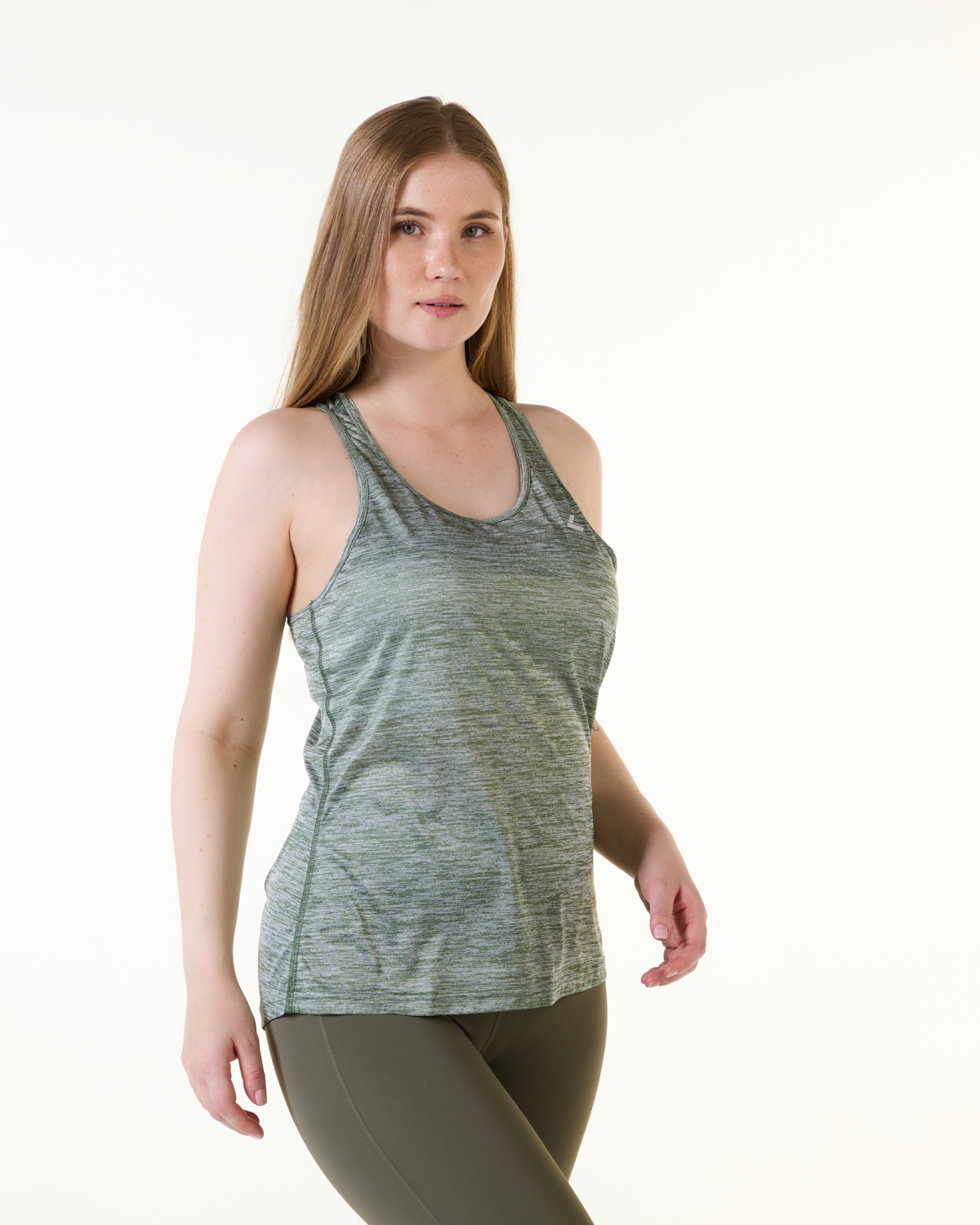 LEVITY Essential Marl Tank Top Green Ivy Marl