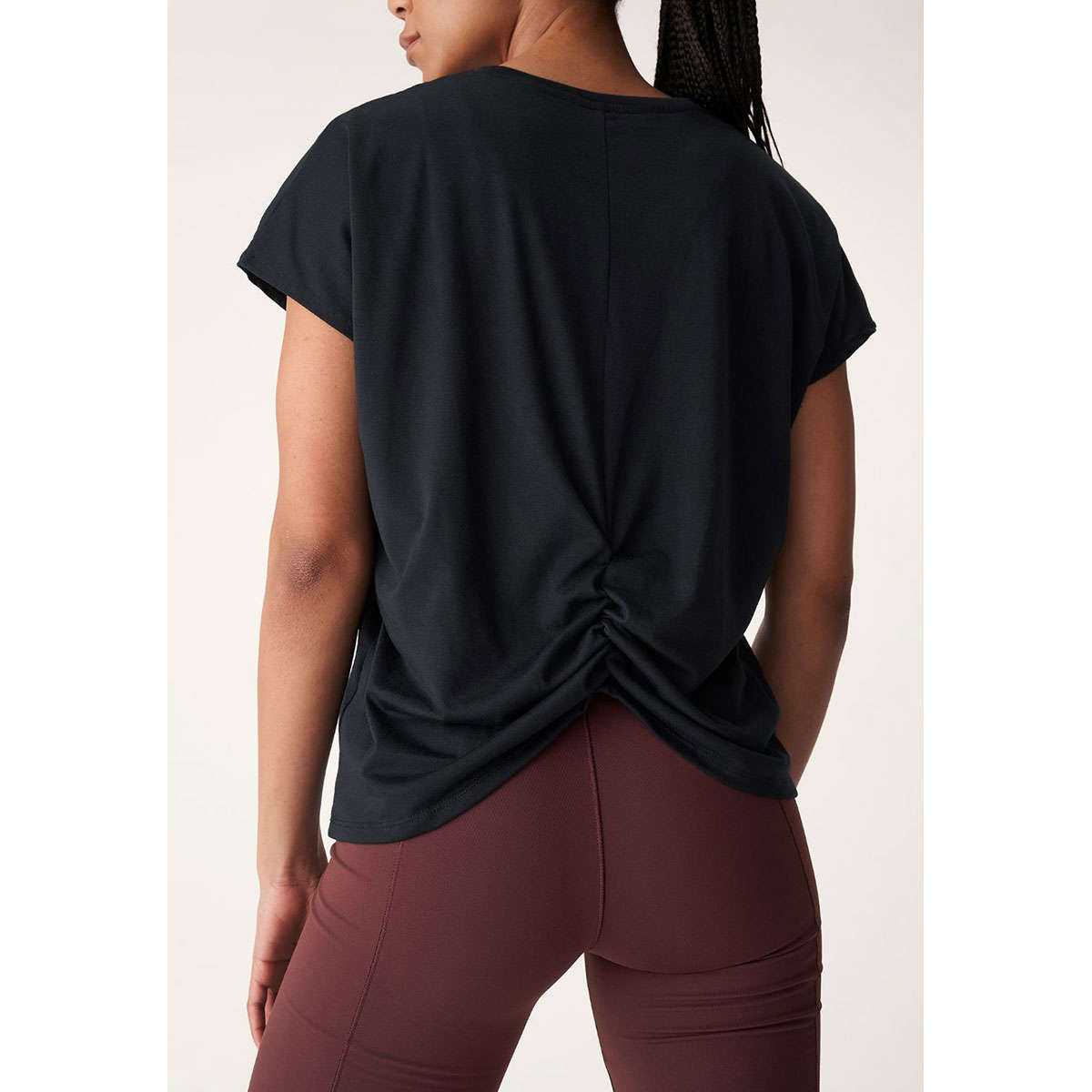 Röhnisch Split Back Hardloopshirt Korte Mouwen Zwart Dames