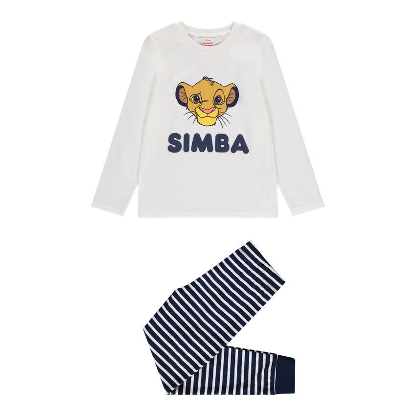 Pyjamas 2 pièces en jersey Simba Disney pour garçon - Ecru