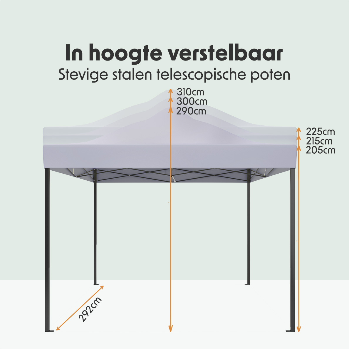 LifeGoods 3x3 m partytent - Dark Grey