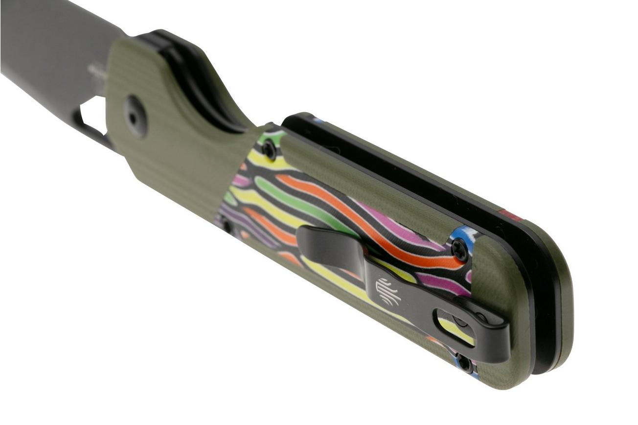 Kizer Vanguard Militaw V3634A3 Liner Lock, Satin Nitro-V, Green G10, Multi-Colored G10 Inlay, zakmes, Jonathan Styles design