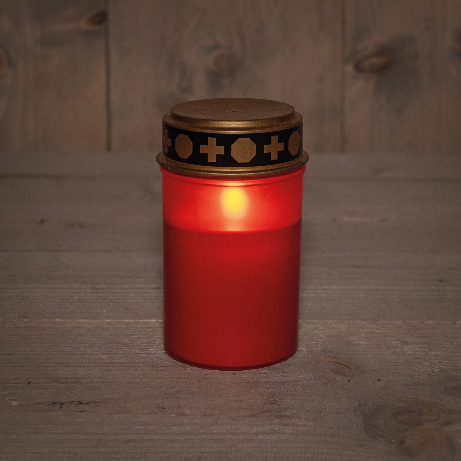 Anna's Collection LED herdenkingslicht met timer rood D 7 H 12 cm