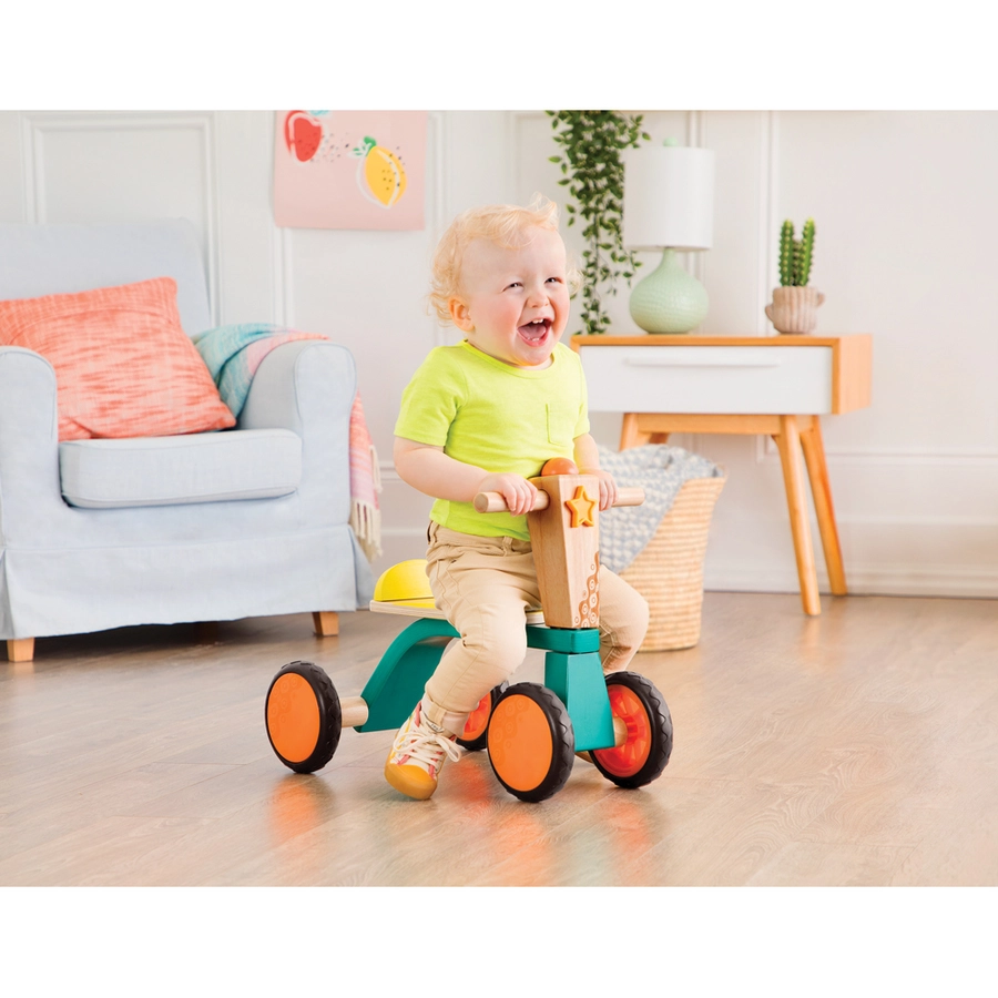 B.TOYS B. Smooth Rider - Rutscherfahrzeug aus Holz mit 4 Rädern Mehrfarbig