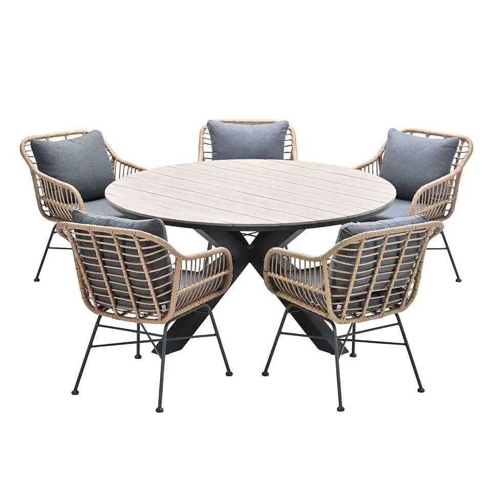 Garden Impressions Lucas tuinset 6-delig bruin -Tulli tafel bruin