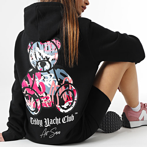 Sweat Capuche Femme Art Series Pink Noir