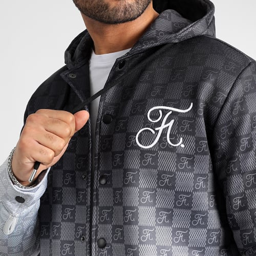 Surchemise Capuche Dégradé Avec Broderie 1081 Damier Noir