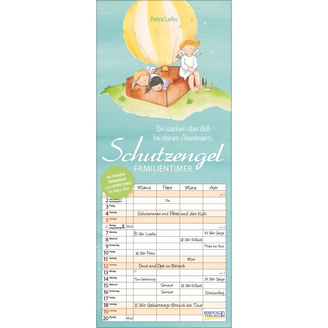 Familientimer - 2025 - Schutzengel - 4 Spalten