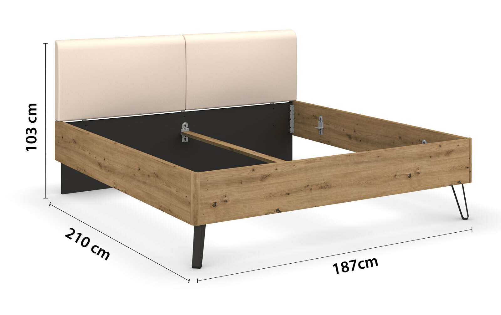 vito Bett SEAMO Artisan Eiche/ Champagner