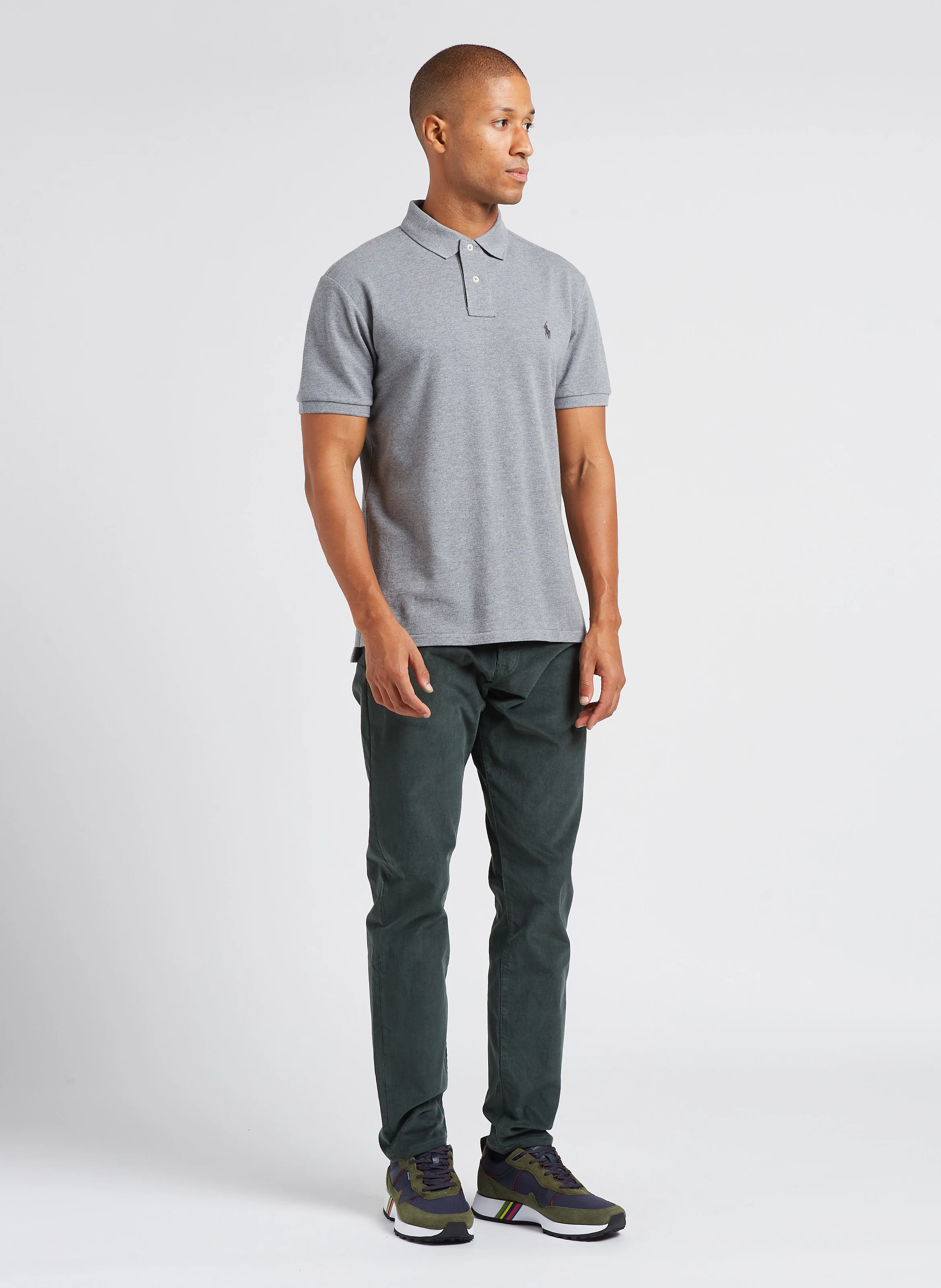 Pantalon droit en coton bio mélangé| Vert
