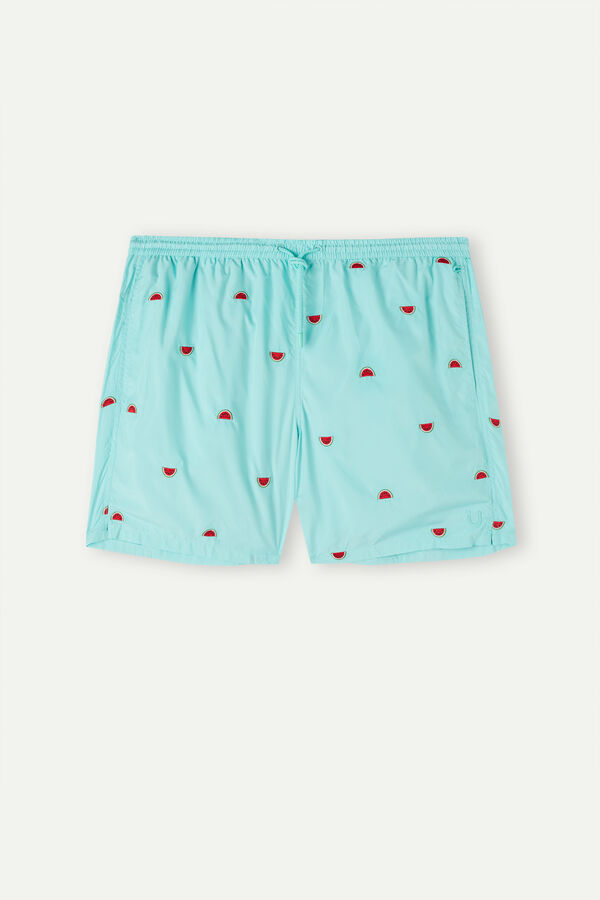 Maiô boxer com bordado de melancia