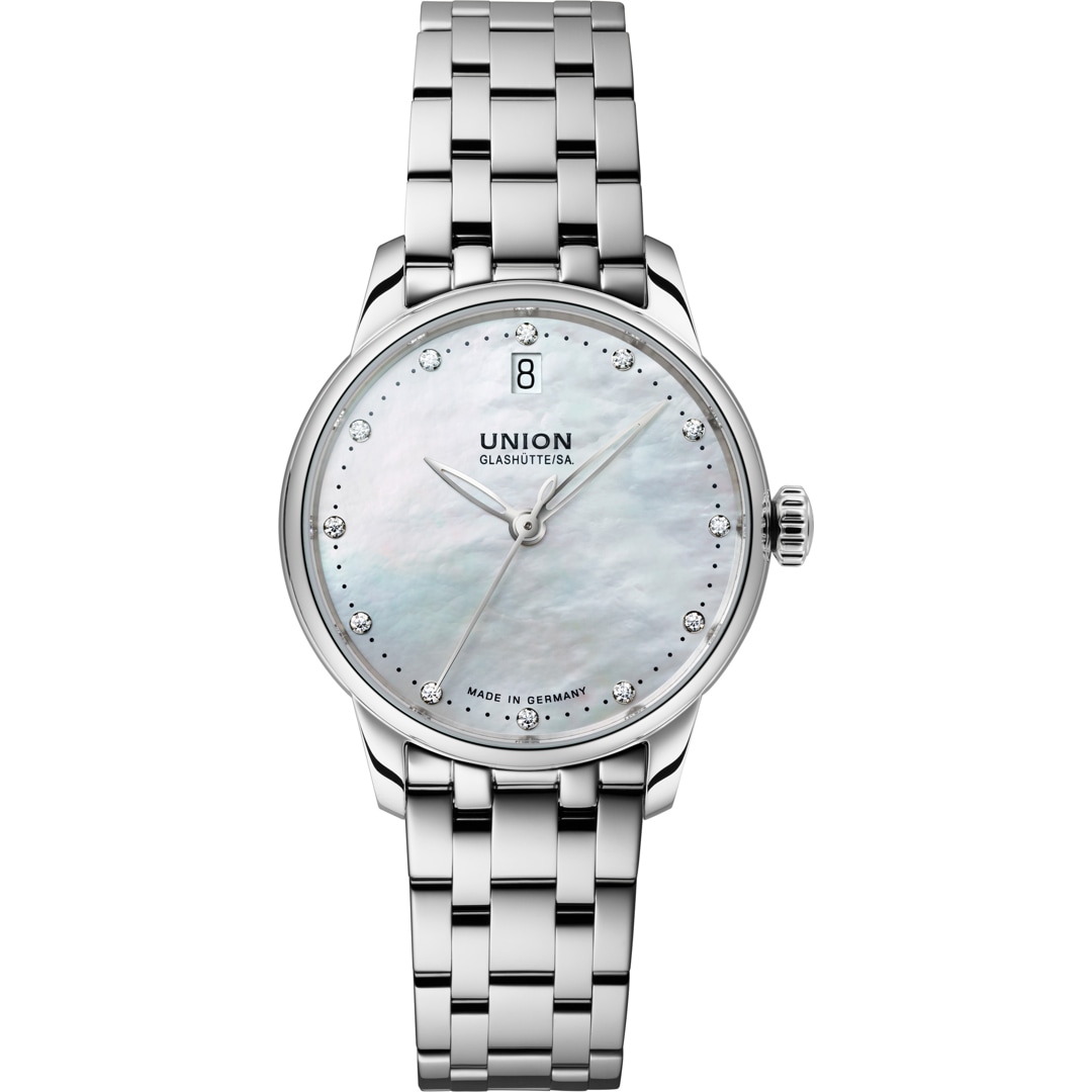 Union Glashütte Seris Datum Automatik Perlmutt / Edelstahl