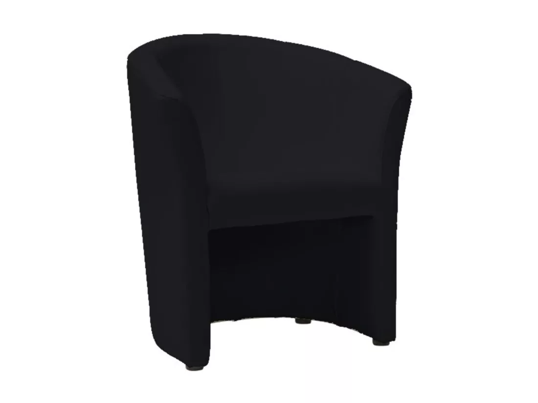Fauteuil design confort écocuir noir Tisso