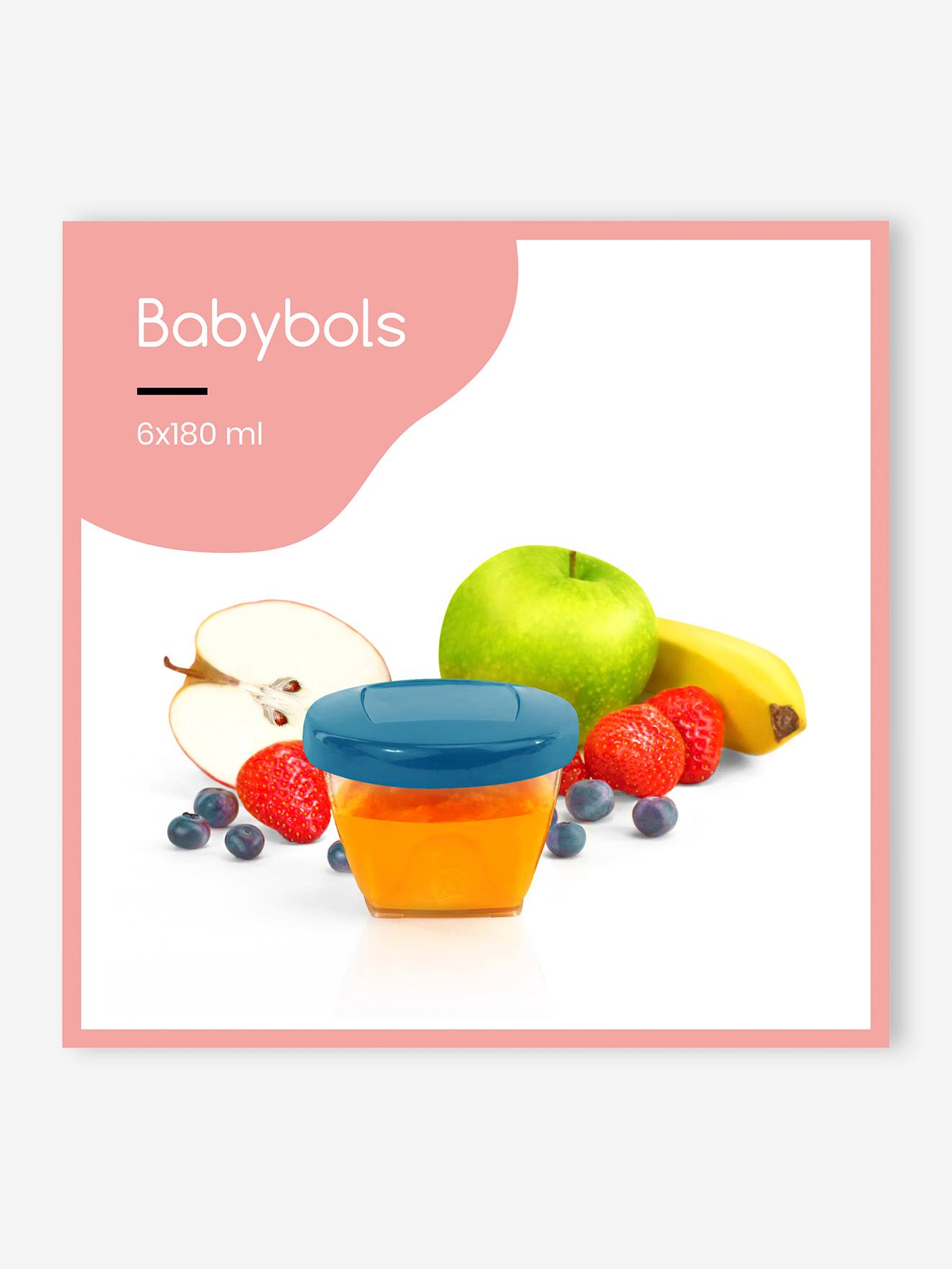 Pacote com 6 mamadeiras herméticas de 180ml BABYMOOV Babybol laranja claro sem sabor