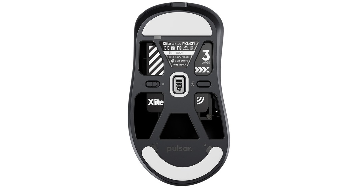 PulsarXlite v4 Large Gaming Mouse  (Zwart, 32000 DPI)