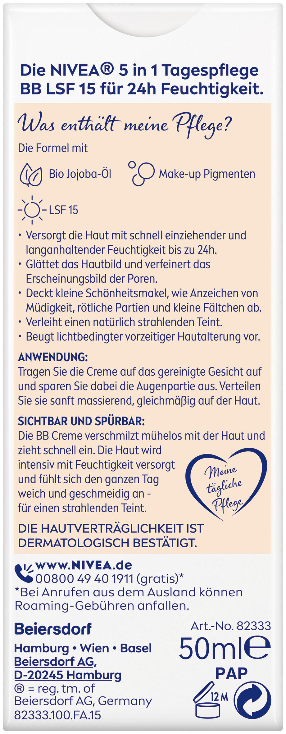 Nivea 5in1 Tagespflege BB hell LSF15 Tb 50 ml