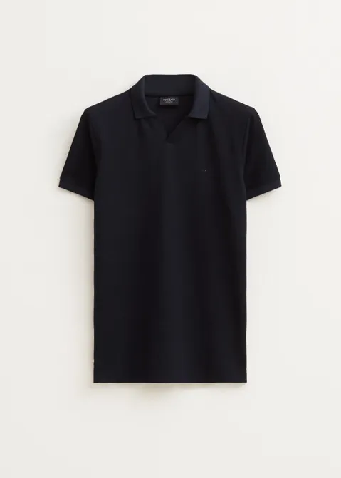 Polo met merk print blauw (BLW.D)