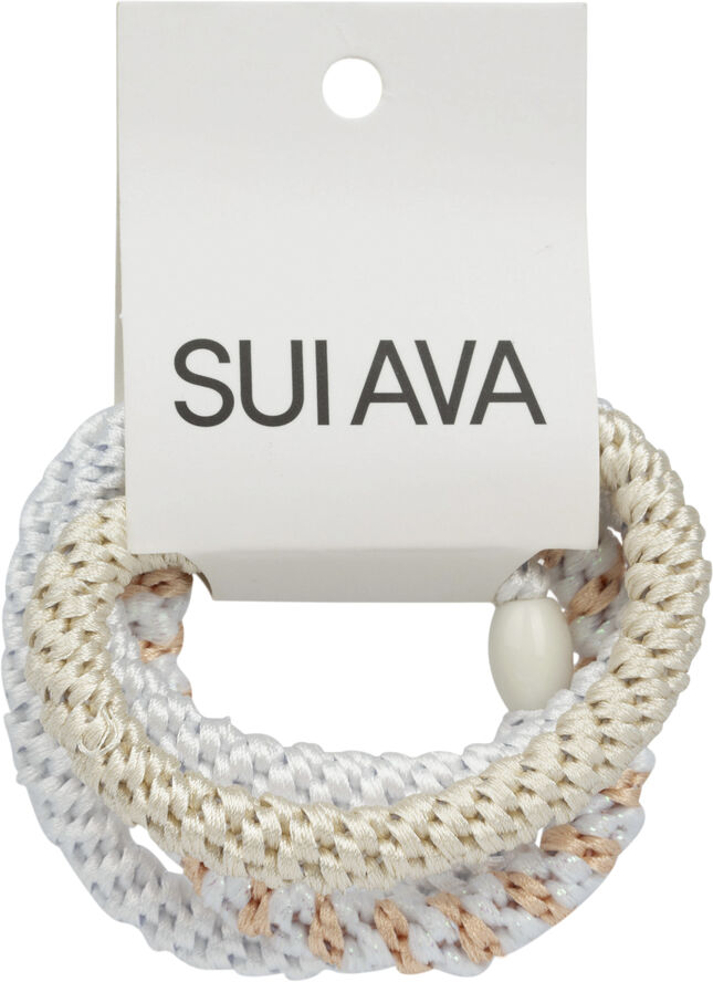 Sui Ava 4-pack Basic Essentials Elastics Bright white