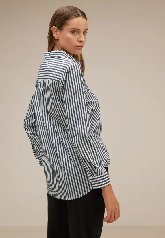 Streifen Hemdbluse - deep blue