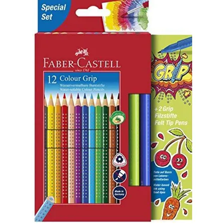 Faber-Castell Buntstifte Promoetui Colour Grip + 2 Fasermaler