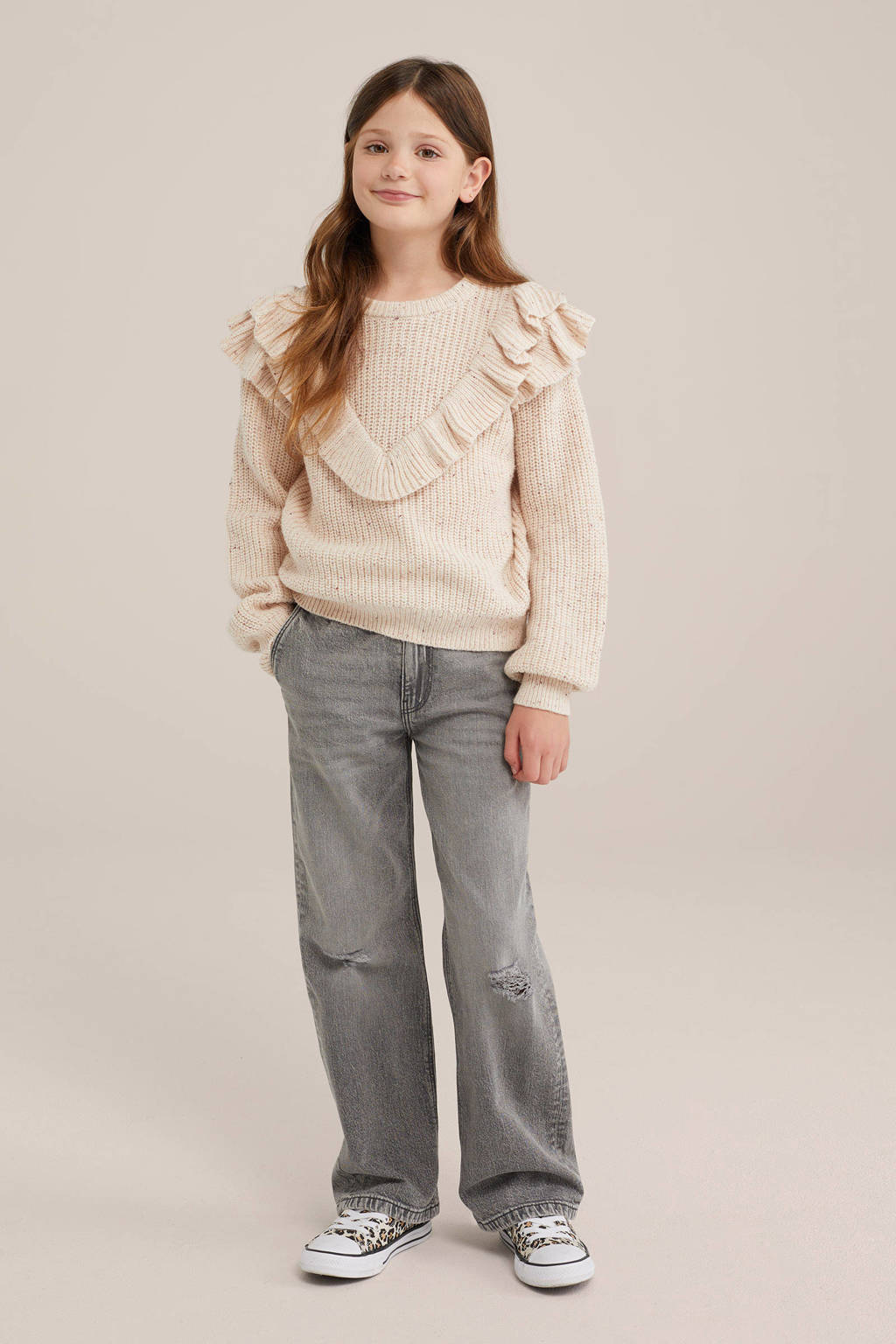 WE Fashion high waist straight leg jeans grey denim
