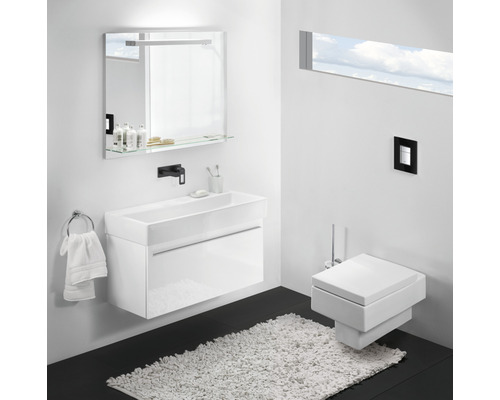GROHE Skate Cosmopolitan spoelplaat, glanzend zwarte plaat / glanzend chromen knop 38845KS0