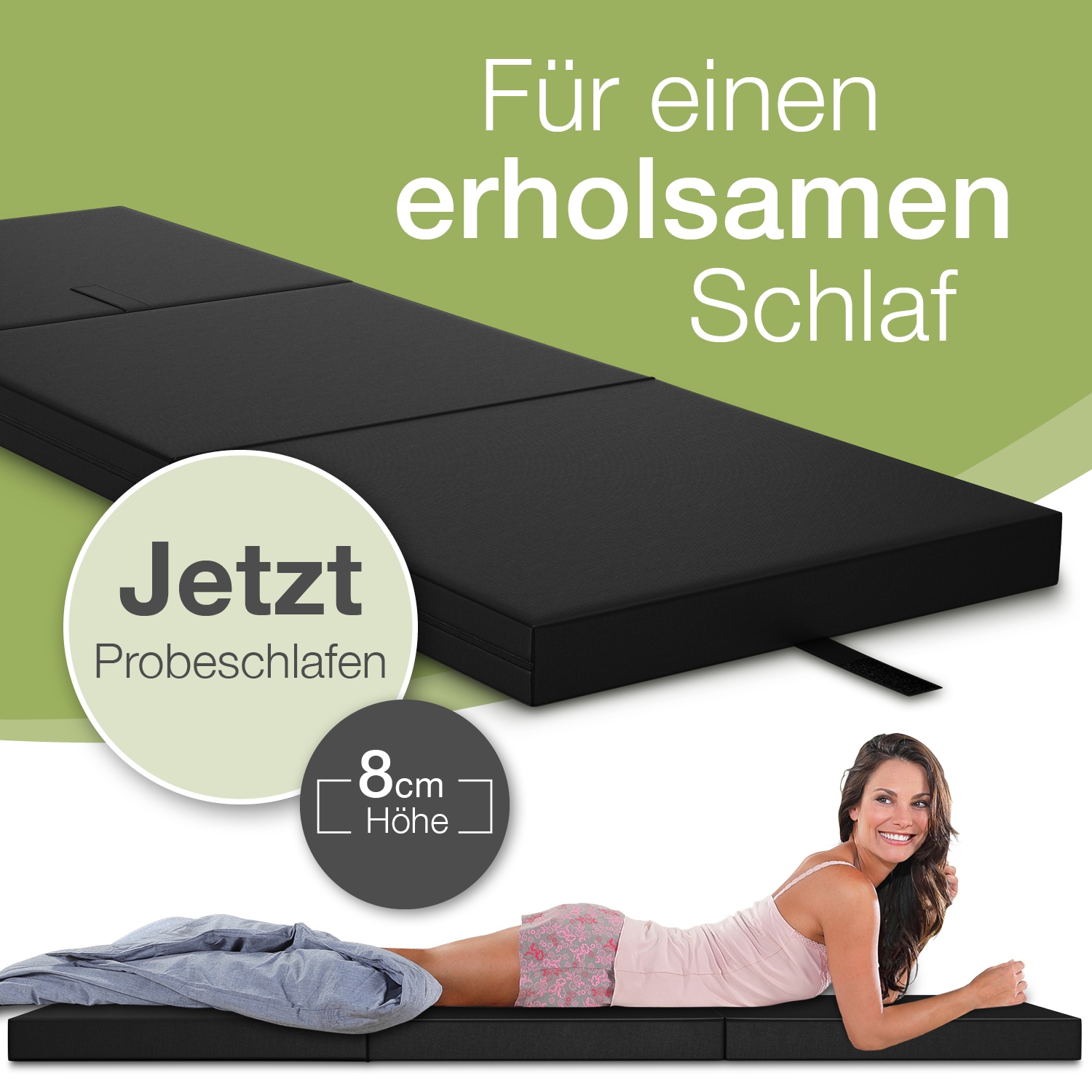 Outdoor Klappmatratze Campingmatratze, wasserabweisend, 90x200x8 cm