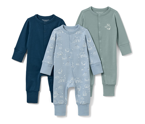 3 Baby-Pyjamas, blau