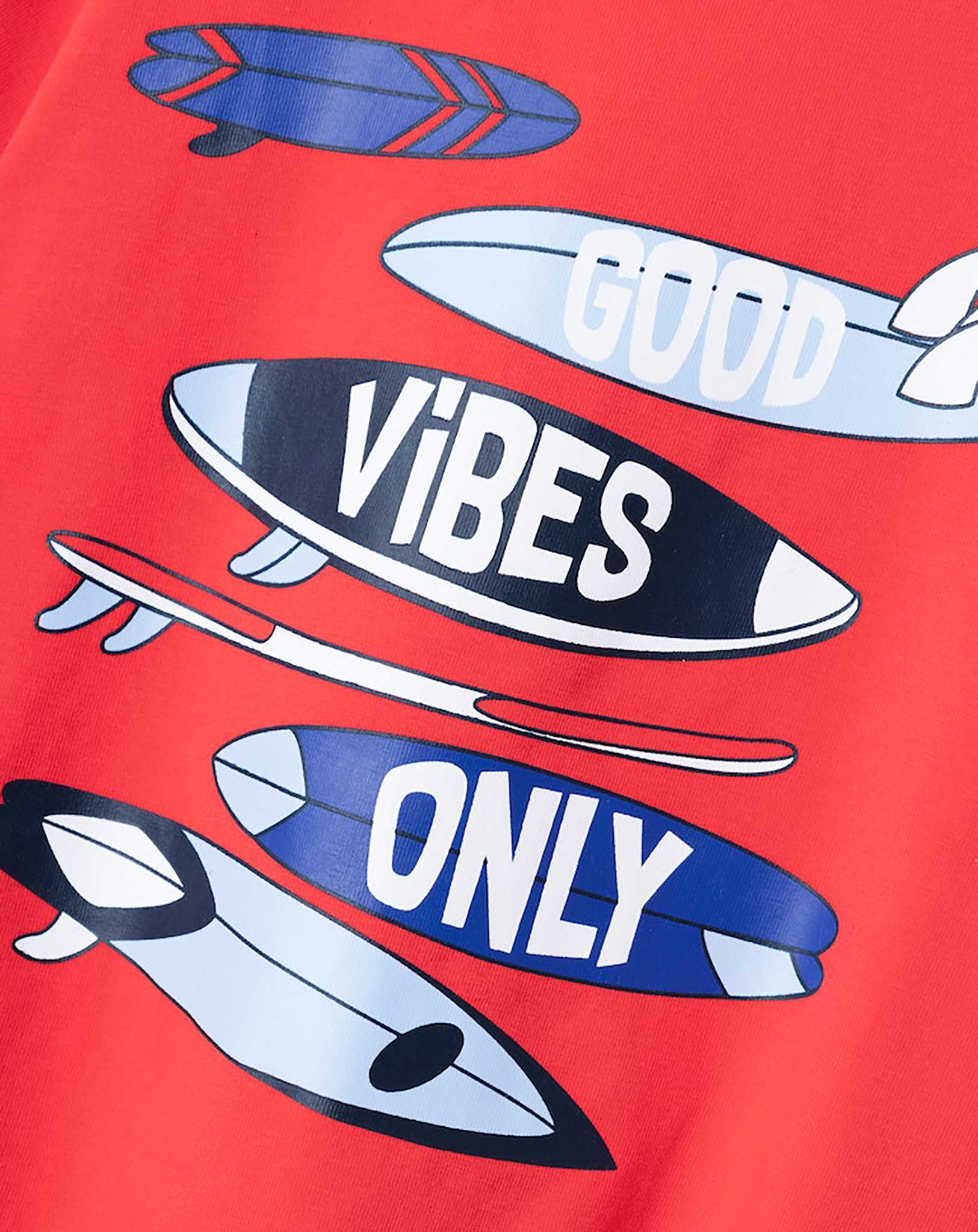 T-Shirt NMMVUX GOOD VIBES in tomato