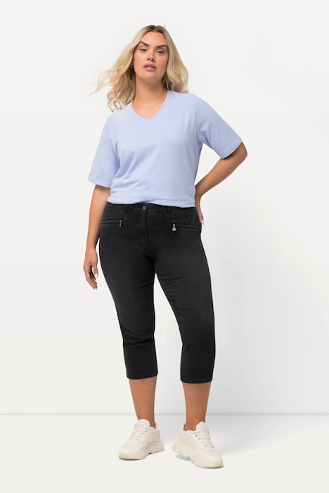 7/8-Jeans Mony, Elastikbund, Reißverschlusstaschen