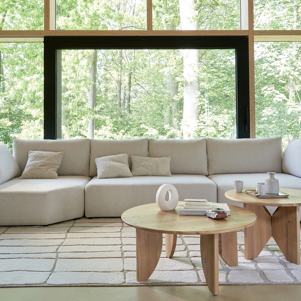LA REDOUTE INTERIEURS<br>Banco modular de getextureerde stof, Monica